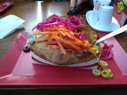 Kumpir: baked potato with cheese and all kinds of shit on it!