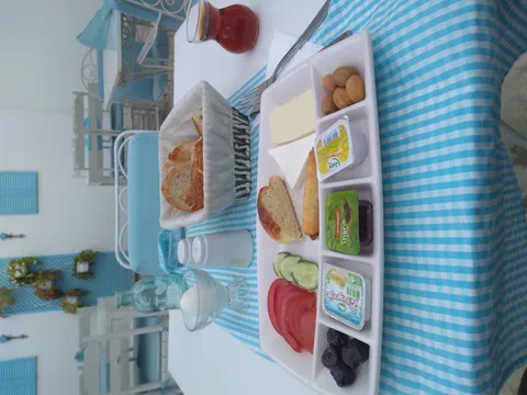A small breakfast served at a hotel in Bodrum