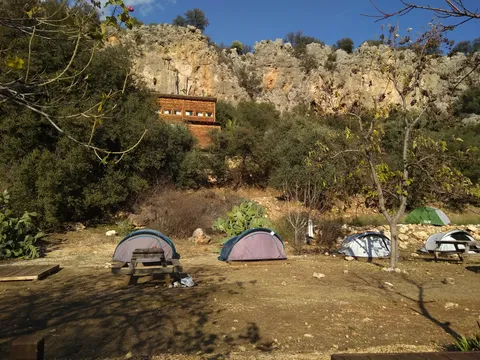 View of some of the crags from the adjacent camp site