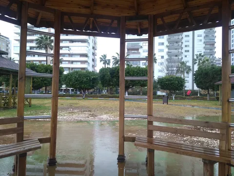 Puddles like these. The picnic areas (and the streets) in Turkey are often under water during extended rainfall