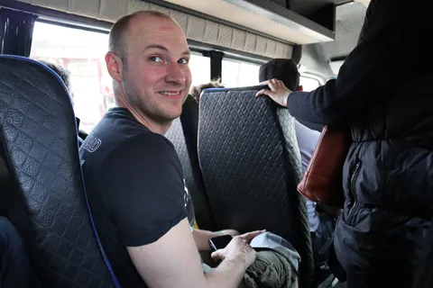 Brother, still looking a little bit sceptical in the mashrutka