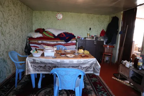 Inside the farmer's hut