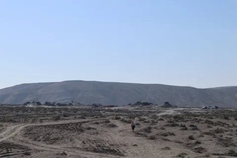Mud volcano field from a distance