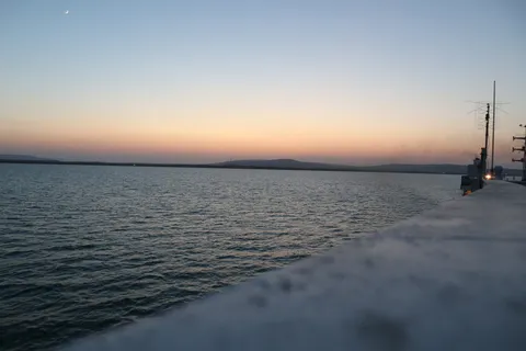 To the left: water
