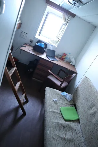 My 2p cabin (beds hidden to the left)