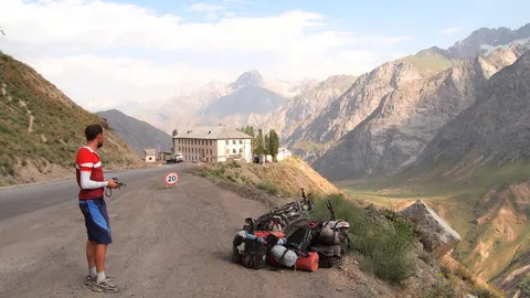 Unloaded: we're glad having arrived safely at the other side of the Anzob pass