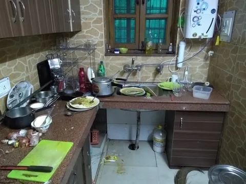The kitchen (staff use only) could do with a clean-up