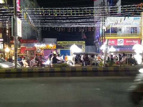 The lights you see on the opposite street are... an Indian wedding!