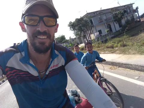 Racing with some kids