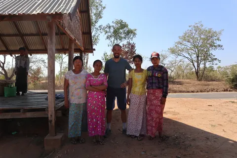 With a few locals who chatted me up at a rest stop