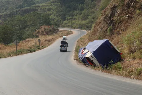 When busses get tired in Myanmar, they just take a nap by the roadside