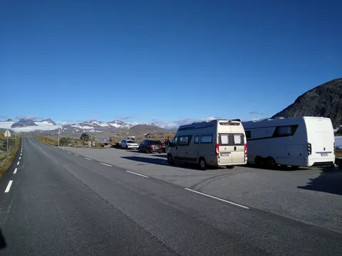 German camper vans at a rest area