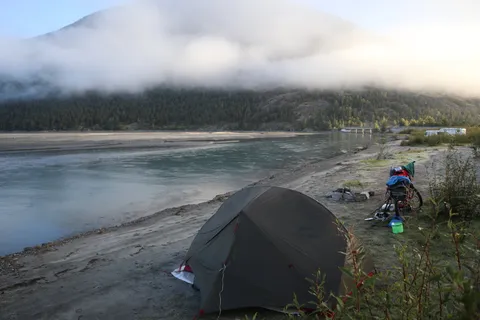Another inofficial camp site near the water (German campers seen in the distance)