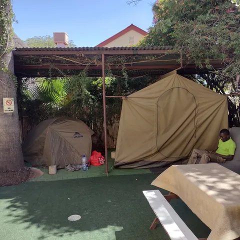 Camping at the backpackers