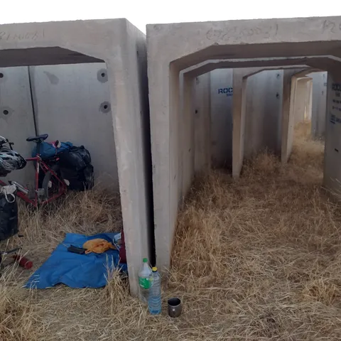 Camping within a construction site