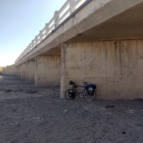 A bridge. A bicycle. A good night.