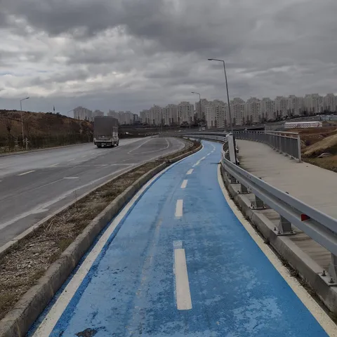 First cycling path in months! Very short, but better than nothing :)